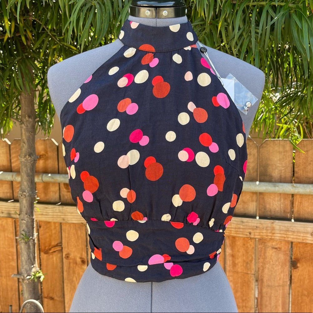 Lovers + Friends Halter Polka Dot Top size M